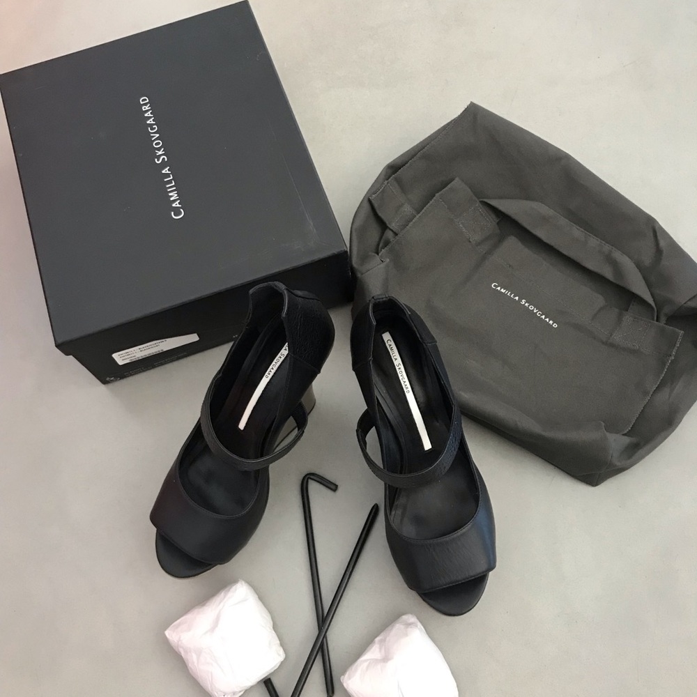 Camilla Skovgaard Moon Wedge Shoe Black Dust 9.5 - Picture 7 of 8